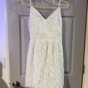 Abercrombie & Fitch Ivory Textured Dress